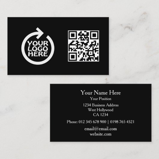 Modern Simple Logo Professional with QR Code Visitekaartje (Voorkant / Achterkant)