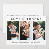 Modern Simple Love and Bedankt 3 Photo Wedding (Voorkant / Achterkant)