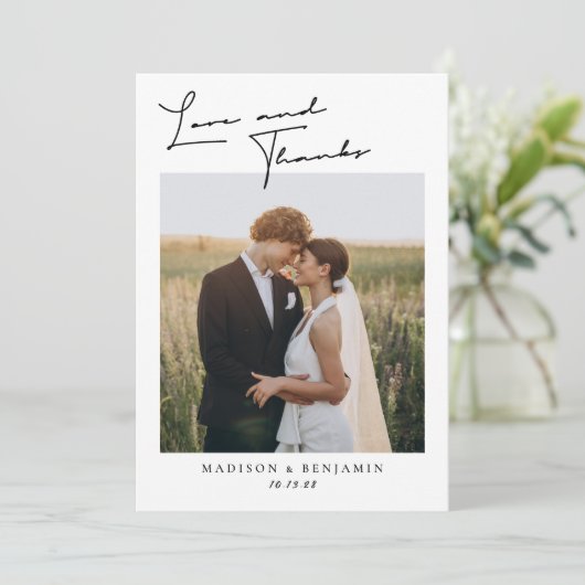 Modern Simple Love and Bedankt Wedding (Staand voorkant)