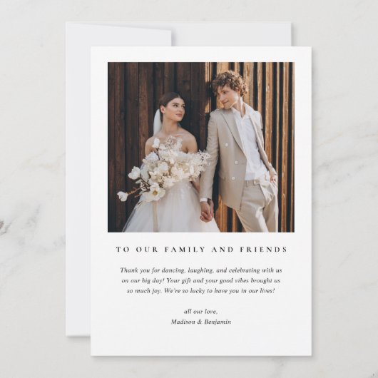 Modern Simple Love and Bedankt Wedding (Achterkant)