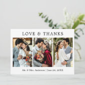 Modern Simple Love and Bedankt Wedding 3 Foto (Staand voorkant)