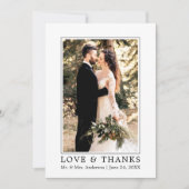 Modern Simple Love and Bedankt Wedding Photo (Voorkant)