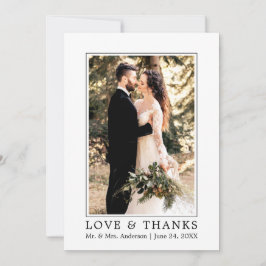 Modern Simple Love and Bedankt Wedding Photo