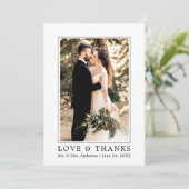 Modern Simple Love and Bedankt Wedding Photo (Staand voorkant)