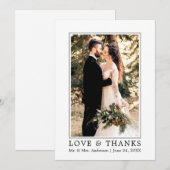 Modern Simple Love and Bedankt Wedding Photo (Voorkant / Achterkant)