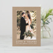 Modern Simple Love Bedankt Weddenschap Foto Kraft (Staand voorkant)