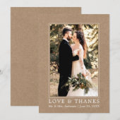 Modern Simple Love Bedankt Weddenschap Foto Kraft (Voorkant / Achterkant)