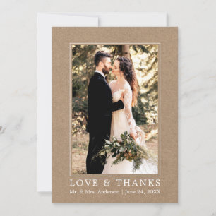 Modern Simple Love Bedankt Weddenschap Foto Kraft