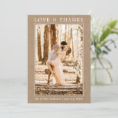 Modern Simple Love Bedankt Weddenschap Foto Kraft (Staand voorkant)