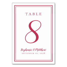 Modern Simple Magenta Red Wedding Custom Trendy Kaart