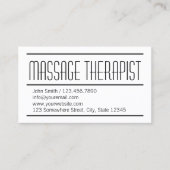 Modern Simple Massage Therapist Visitekaartje (Voorkant)