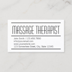 Modern Simple Massage Therapist Visitekaartje
