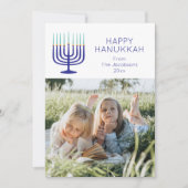 Modern Simple Menorah Hanukkah Two-foto Feestdagenkaart (Voorkant)
