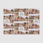Modern Simple Merry Christmas Family Collage Tissuepapier (Voorkant)