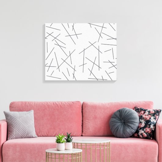 Modern, simple, messy graphic line pattern canvas afdruk (Insitu (Woonkamer))