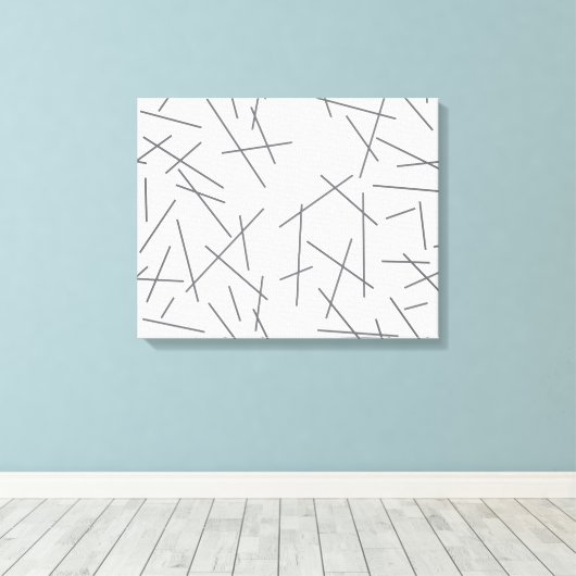 Modern, simple, messy graphic line pattern canvas afdruk (Insitu (Houten vloer))