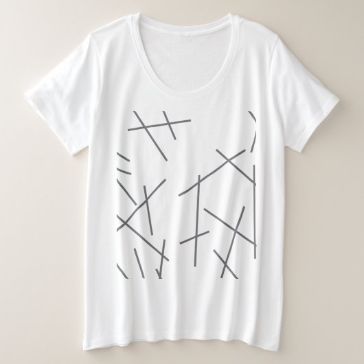 Modern, simple, messy graphic line pattern grote maat t-shirt (Design voorkant)