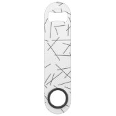 Modern, simple, messy, trendy graphic line pattern speed flessenopener (Voorkant)