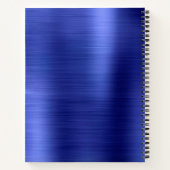 Modern Simple Metallic Borhed Royal Blue Notitieboek (Achterkant)