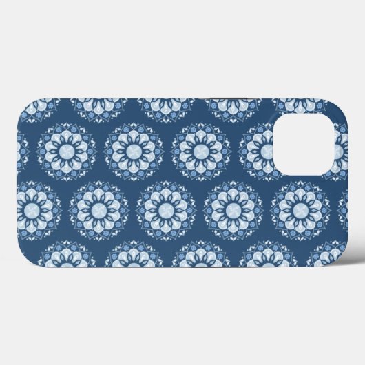 Modern Simple Minimalist Blue Mandala Pattern Case-Mate iPhone Case (Achterkant (horizontaal))