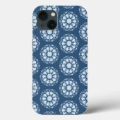 Modern Simple Minimalist Blue Mandala Pattern Case-Mate iPhone Case (Achterkant)