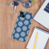Modern Simple Minimalist Blue Mandala Pattern Case-Mate iPhone Case