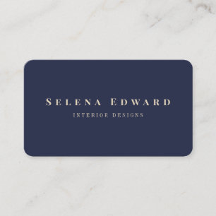 Modern Simple Minimalist Gold Navy Blue Visitekaartje