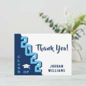 Modern Simple Minimalist Golden Graduation Bedankkaart (Staand voorkant)