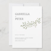 Modern Simple Minimalist Leaf Branch Wedding Invi Kaart (Voorkant)