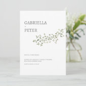 Modern Simple Minimalist Leaf Branch Wedding Invi Kaart (Staand voorkant)