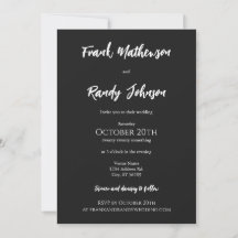 Modern Simple Minimalist Matte Black White Wedding