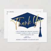 Modern Simple Minimalist Navy Afstuderen Hartelijk Briefkaart (Voorkant / Achterkant)