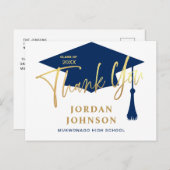 Modern Simple Minimalist Navy Afstuderen Hartelijk Briefkaart (Voorkant / Achterkant)