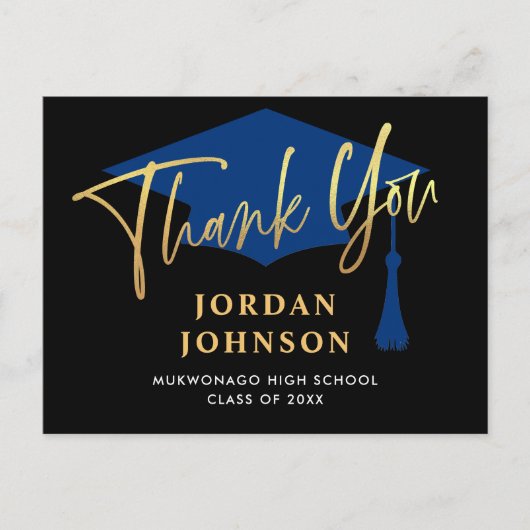 Modern Simple Minimalist Navy Afstuderen Hartelijk Briefkaart (Voorkant)