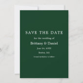 Modern Simple Minimalist Photo Green Save The Date (Achterkant)