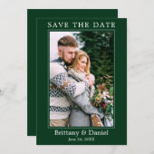 Modern Simple Minimalist Photo Green Save The Date (Voorkant / Achterkant)