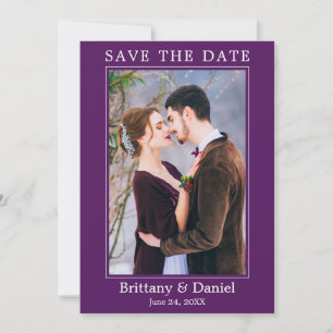 Modern Simple Minimalist Photo Paars Save The Date