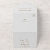 Modern Simple Minimalist Photo Wedding All In One Uitnodiging (Buitenkant)