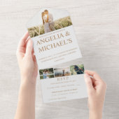 Modern Simple Minimalist Photo Wedding All In One Uitnodiging (Afscheurbaar)