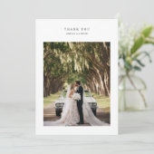Modern Simple Minimalist Photo Wedding Bedankkaart (Staand voorkant)
