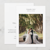 Modern Simple Minimalist Photo Wedding Bedankkaart (Voorkant / Achterkant)