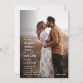 Modern Simple Minimalist Photo Wedding Kaart (Voorkant)