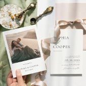 Modern Simple Minimalist Photo Wedding Kaart
