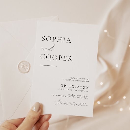 Modern Simple Minimalist Photo Wedding Kaart