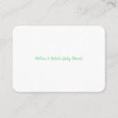 Modern Simple Mint Green Books voor Baby Informatiekaartje (Achterkant)