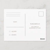 Modern Simple Monogram Sand Mix Match Wedding RSVP Briefkaart (Achterkant)