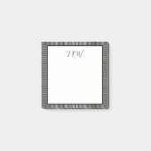 Modern Simple Monogrammed Business Black and White Post-it® Notes (Voorkant)
