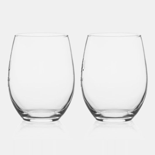 Modern Simple Mr en Mrs Pas getrouwd Gift Wijnglas Zonder Voet (Links)