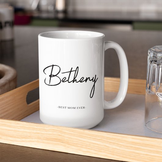 Modern Simple Name Script Custom Tweekleurige Koffiemok