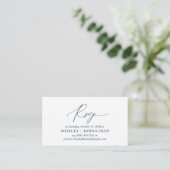 Modern Simple Navy Blue Calligraphy, Wedding RSVP Informatiekaartje (Staand voorkant)